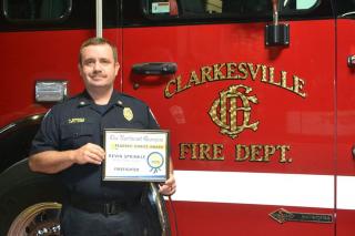 firefighter with certificate